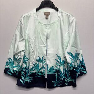 NWT Chico's Crowned Crane Jacket Size 4 (XXL) Floral Boho C126 - 13